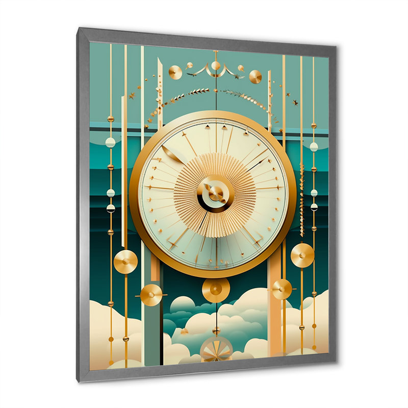 Impression sur toile, "Timelessness future géométrie", H 44 po x l 34 po x P 1,5 po, Cadre simple argenté