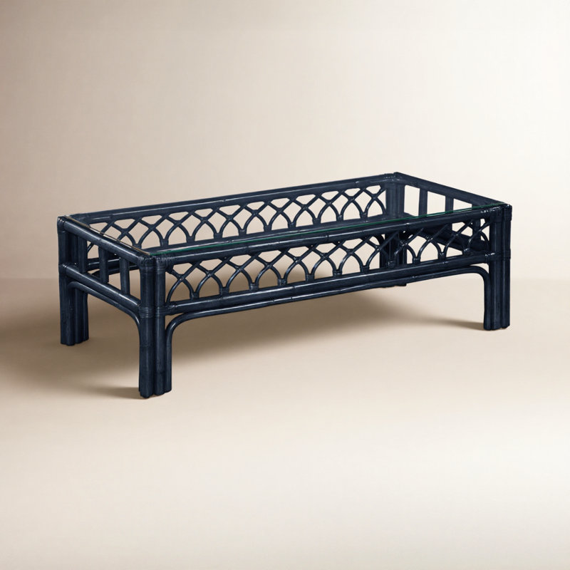 Edgewater Glass Cocktail Table, Navy