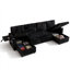 Très grand canapé-lit modulaire en U 107 po avec lit escamotable et chaises de rangement doubles, 107 po, noir-393066675