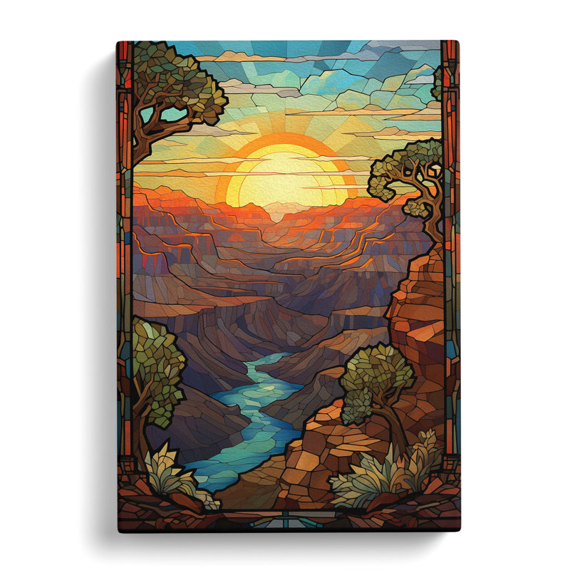 Grand Canyon Nouveau - Print on Canvas, 60cm H x 40cm W x 3cm D