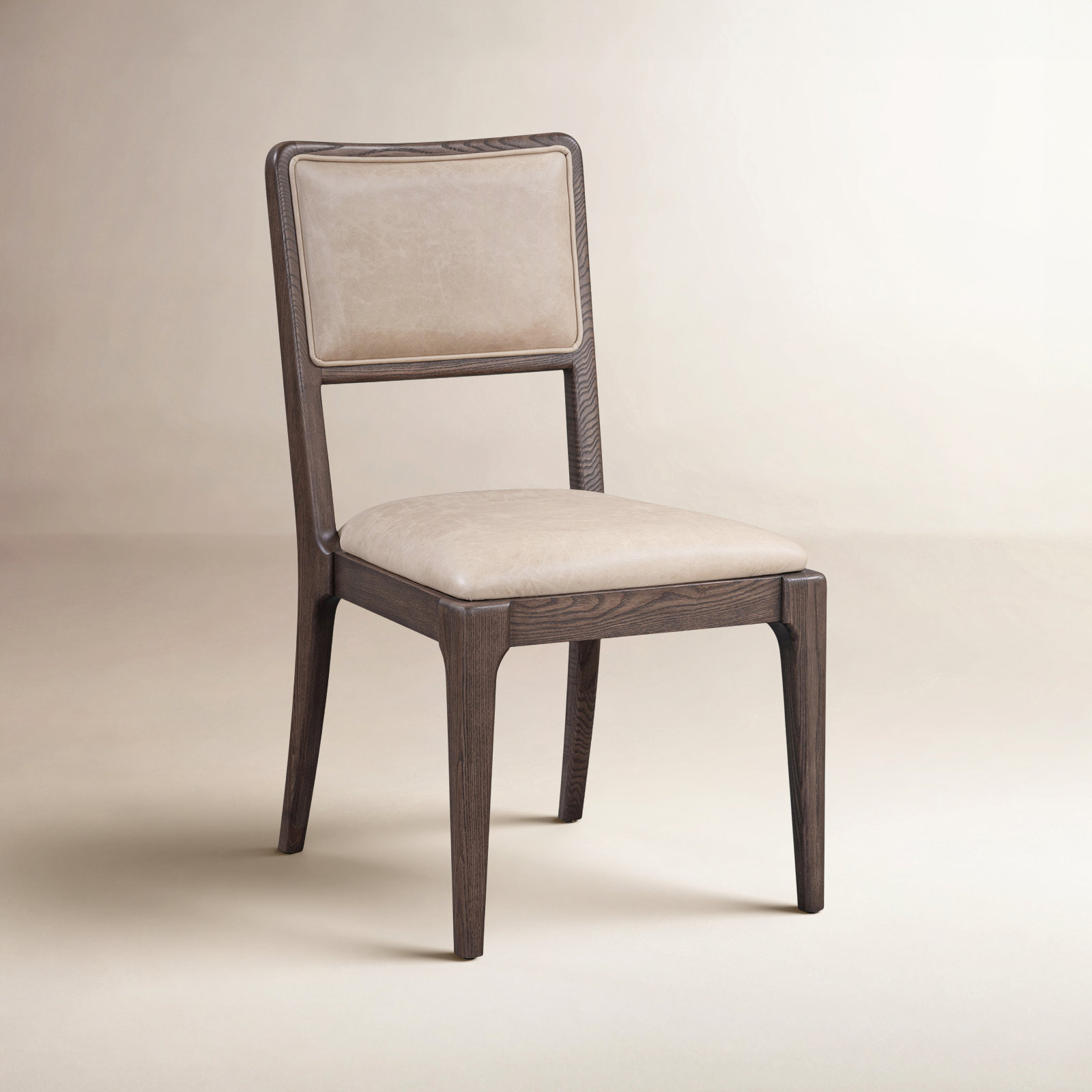 Bigelow Genuine Leather Side Chair, Beige