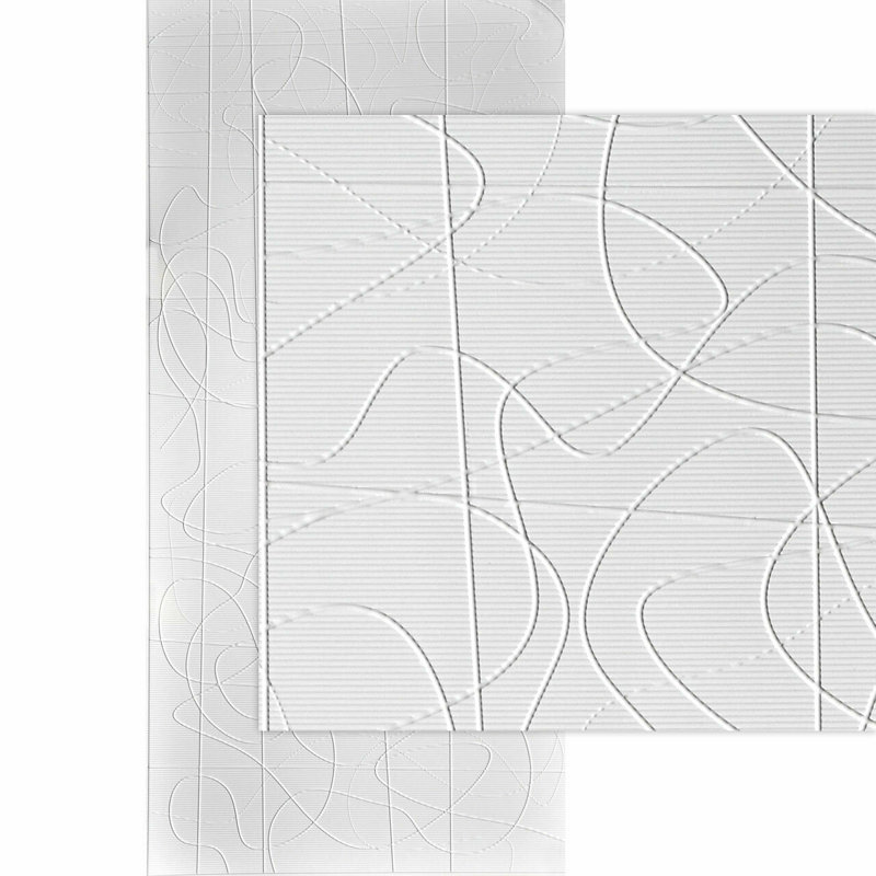 Random Lines MirroFlex 4pi x 8 pi Panneaux muraux PVC PVC 3D - Blanc brillant (32 pieds carrés / feuille)