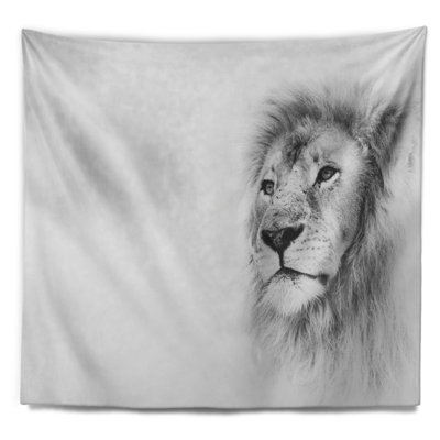 Tête de lion animal sur carte tapisserie