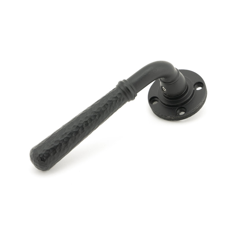 Hammered Newbury Lever on Rose Set (Plain), Matt Black