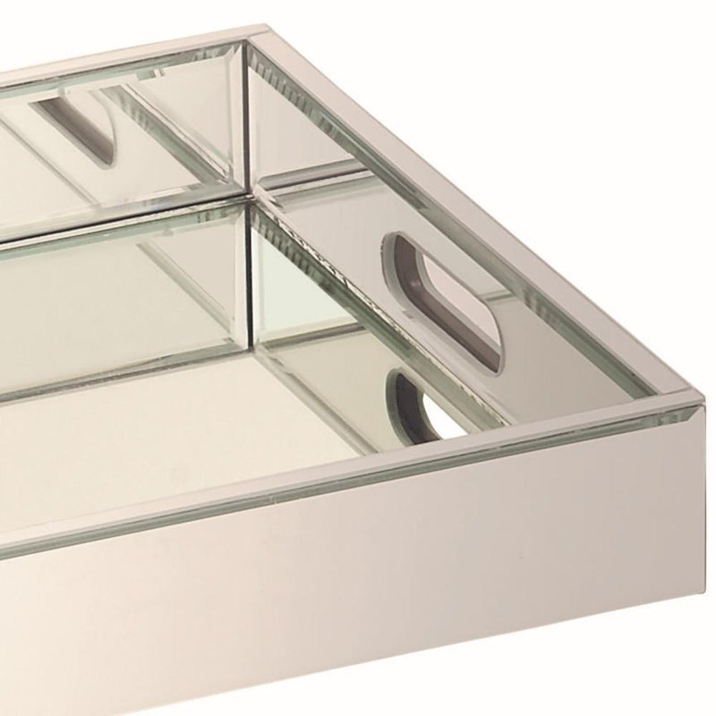 Plateau rectangulaire en bois avec poignées Aptos, H 3 po x l 18 po x P 13,5 po