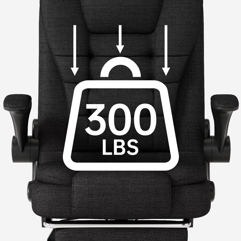 Fabric Office Gaming Chair, Ergonomic High Back Desk Chair, Big and Tall Executive Chair Height Adjustable with Footrest Lumbar