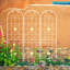 4 Pack Metal Garden Trellis 86.7" x 19.7" Rustproof Trellis for Climbing Plants Outdoor Flower Support Cream White