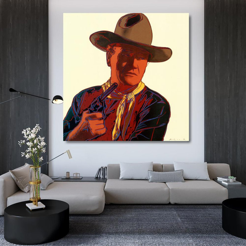 Cowboys et Indiens: John Wayne, H 37 po x l 36 po