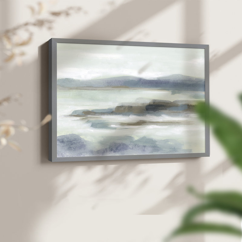 Soft Shores I - Impression encadrée - Restickable, Gris, H 16 po x l 20 po