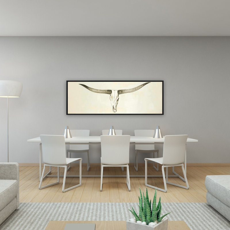 "Crâne de bovin Longhorn" sur toile