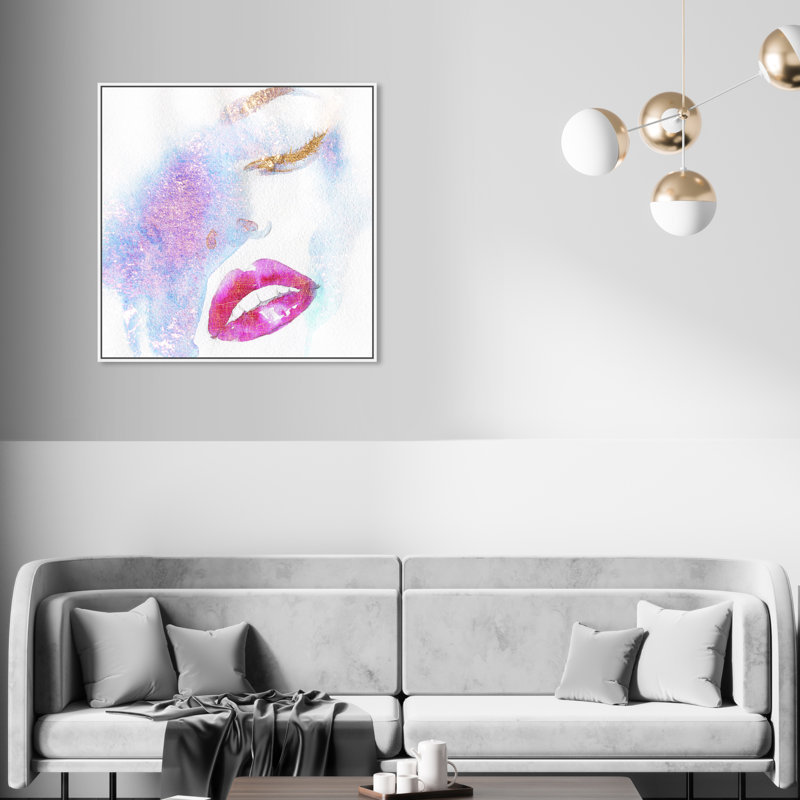 Magie D'Or - Peinture sur toile, H 12 po x l 12 po, Cadre blanc