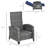 Outdoor Recliner Chair With Cushions, Reclining Patio Lounge Chair With Adjustable Footrest, Armrests, Tray Table, Blue-400761191-400761188