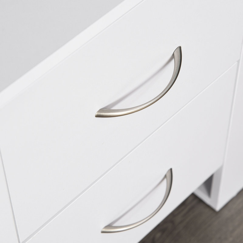 48cm W Particle Board / Chipboard Bedside Table, White