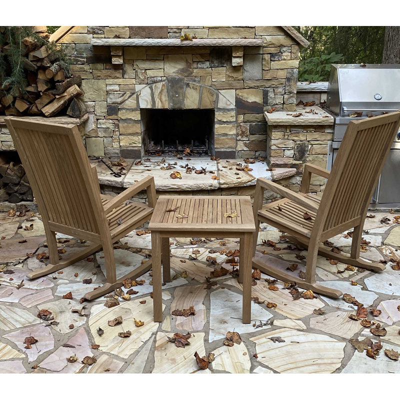 Chaise berçante d'extérieur en teck Nelyana