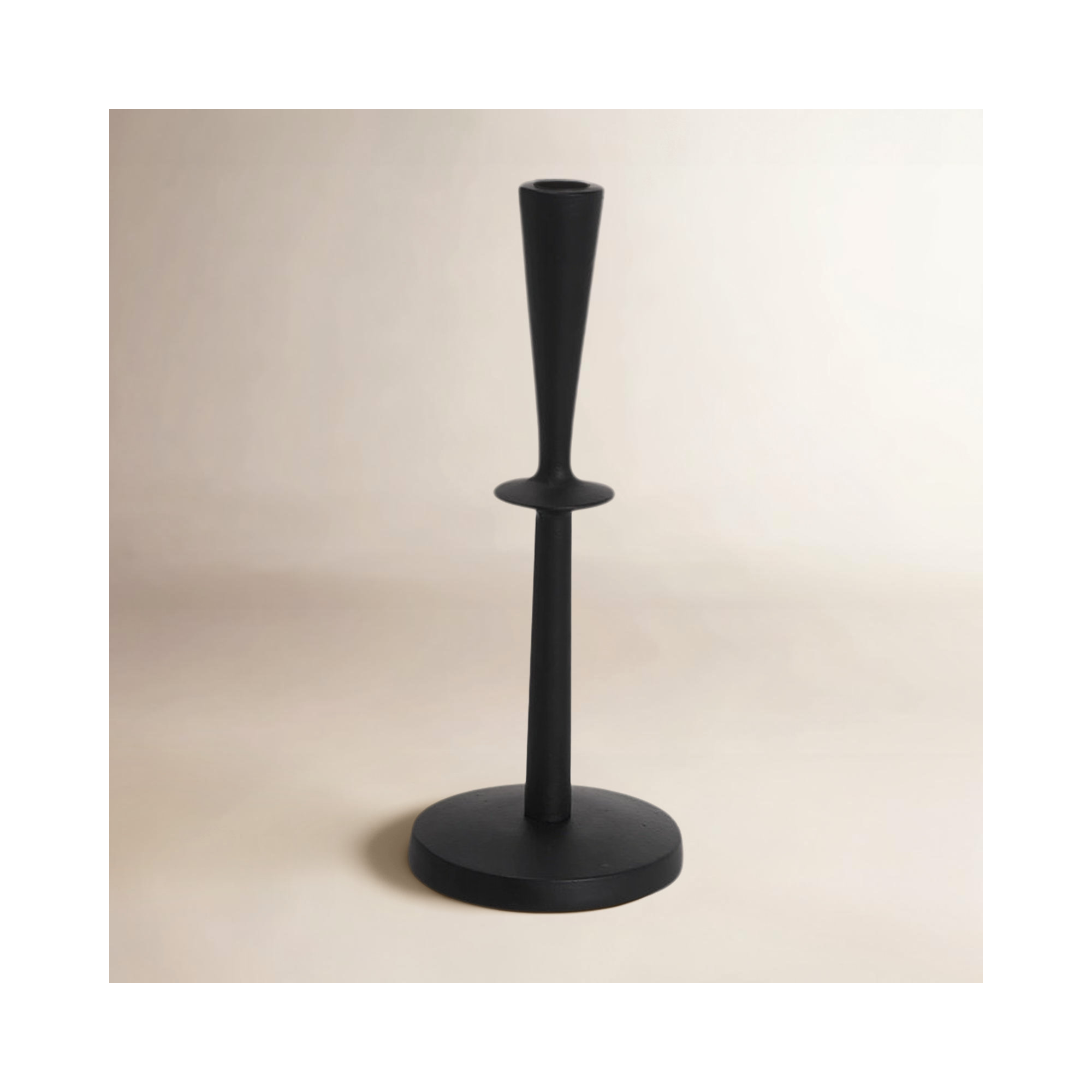 Aluminum Tabletop Candlestick, 11" H x 4.33" W x 4.33" D