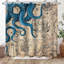 Rideau de douche Nautical Octopus Mermaid Funny Ocean Kraken-1534272391