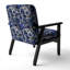 Chaise d'appoint florale Cobalt-6885794