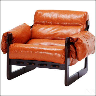 Vintage Oil Wax Leather Sofa Chair With Removable Armrests, Ideal For Living Room, Study, And Office Decor