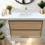 Meuble-lavabo en bois de qualité supérieure avec lavabo en céramique, style moderne pour salle de bain