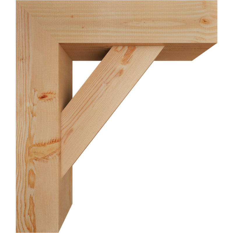 Traditional Block Bracket w/ Offset Brace, 30 x 26, 7 1/2"W Douglas Fir (Smooth)