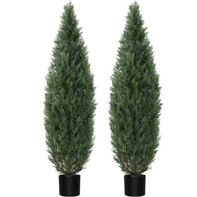 2Pcs Artificial Topiary Tree, Artificial Cedar Topiary Trees