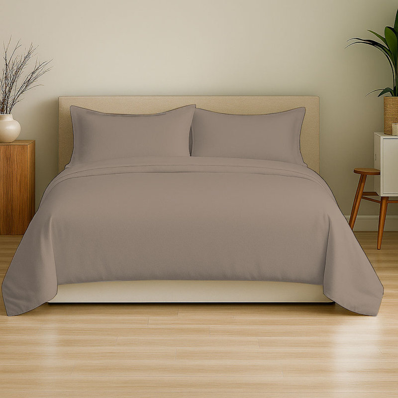 6-Piece Ultra-Soft Microfiber Sheet Set, Twin Sheet Set with 2 Pillowcases, Light Khaki