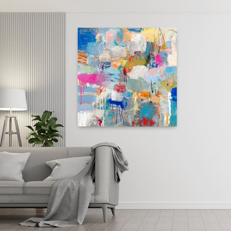 Laguna Beach, art contemporain de plage, 48" H x 48" W