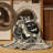 Machine Washable Pacen Comedy Tragedy Masks Classic Oriental Rug in Beige – Black Binding-86572464
