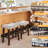 Backless Saddle Counter Height Bar Stool Set of 3 Nailhead Trim Linen Fabric for  Kitchen, Dining Room, Cafe-354238030