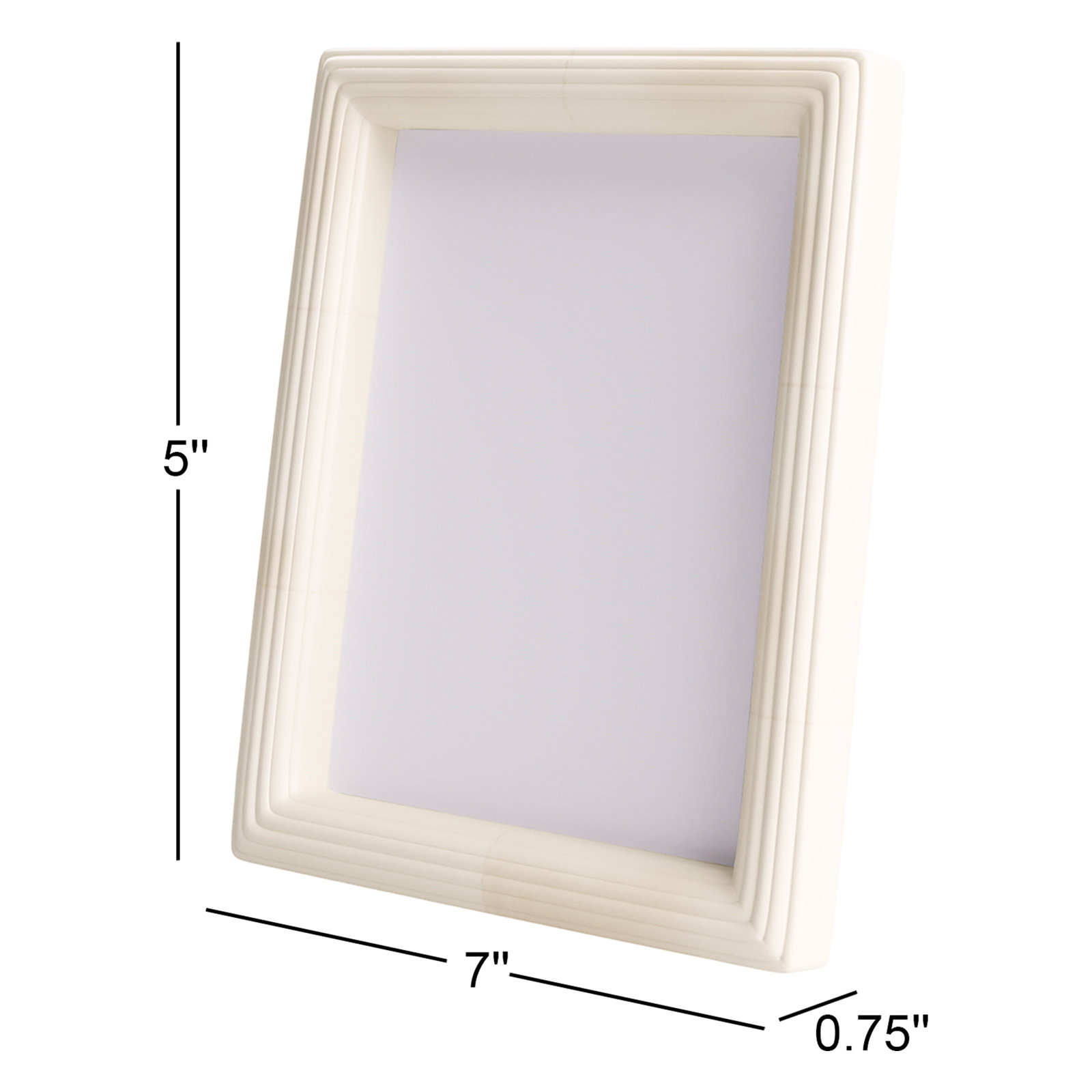 Zuriah Bone Matte Picture Frame, 5" x 7", White