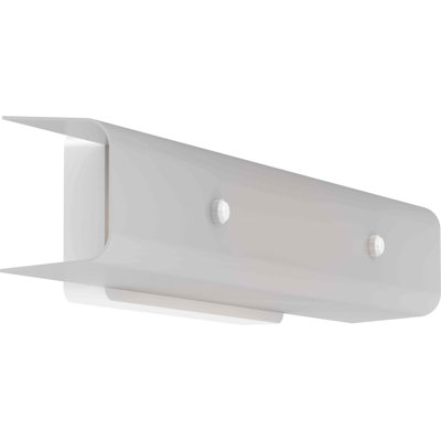 4-Light Indoor White Wall Mount Vanity Light Bath Bar with Opal U-Channel Glass Shade