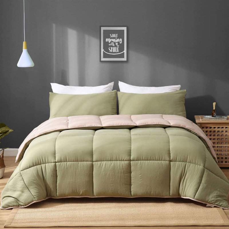 Comforter, Queen, Gray/Green