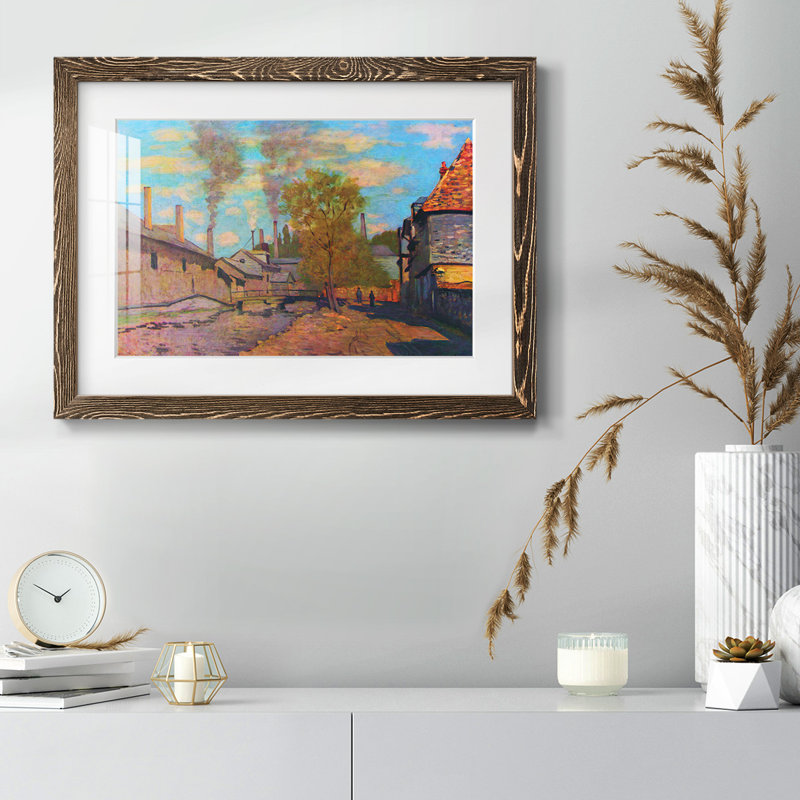 Le ruisseau de Robec par Claude Monet, H 26 po x l 38 po, Noyer
