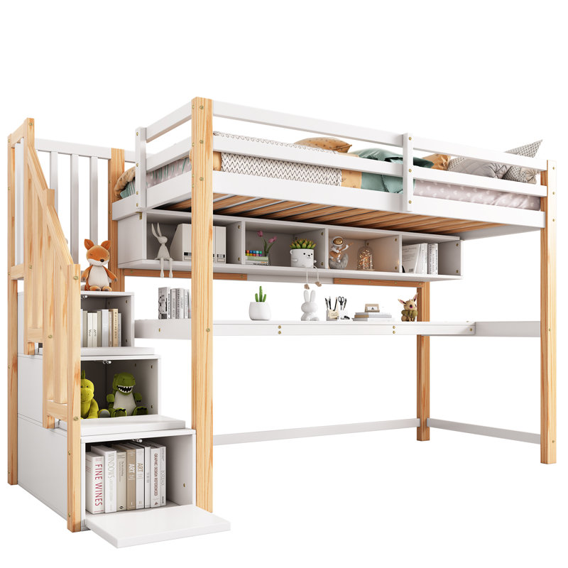 Single (3') Mid Sleepers Bed Frame with Storage Included with Desk Included