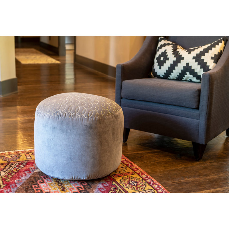 Pouf rond de 20 po de largeur, Gris