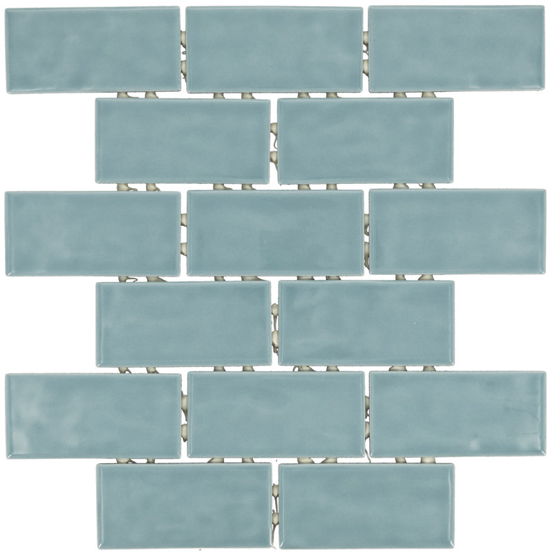 Itona Tile 2 x 4 Ceramic Brick-Joint Mosaic Tile (12 PC Per Carton) (9.96 SQFT Per Carton), Classic Blue