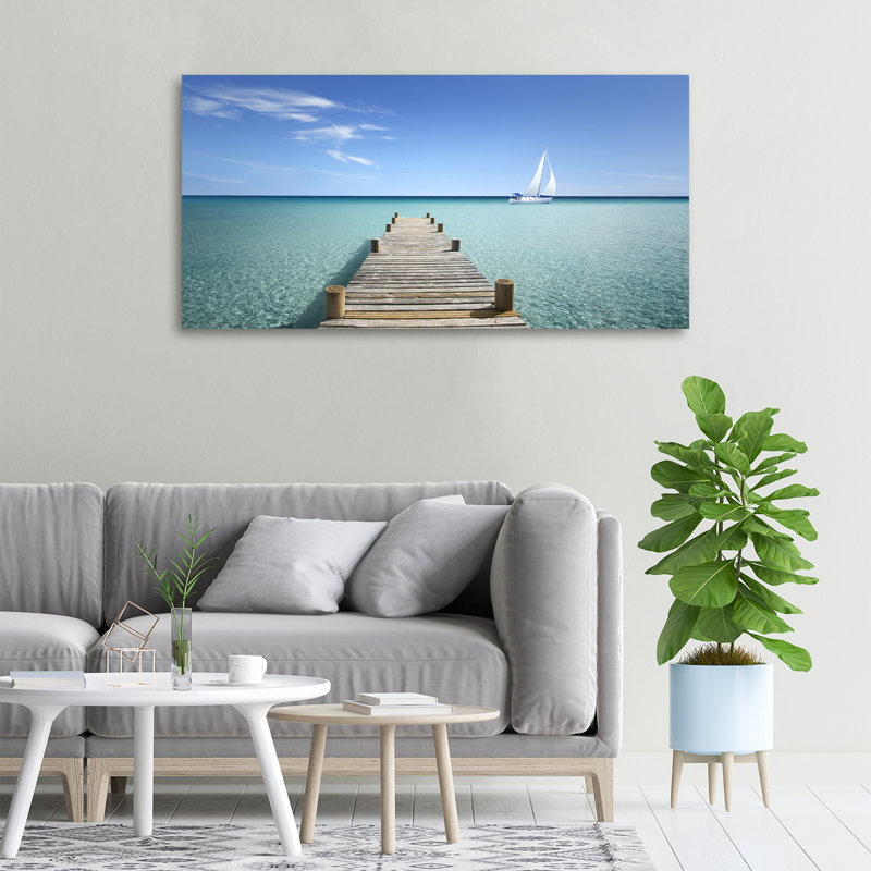 Wooden Pier - No Frame Print on Glass, Canvas, 50cm H x 100cm W x 2cm D