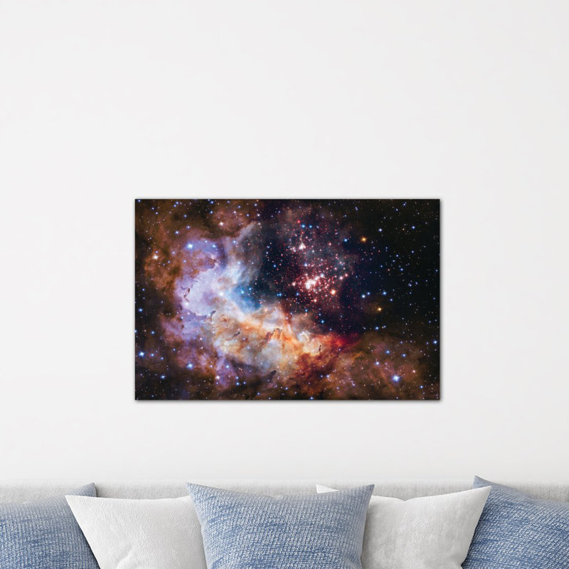 «WR 20a and Surrounding Stars, Westerlund 2», impression sur toile, H 18 po x l 26 po x P 1,5 po, Toile tendue, Pas de tapis