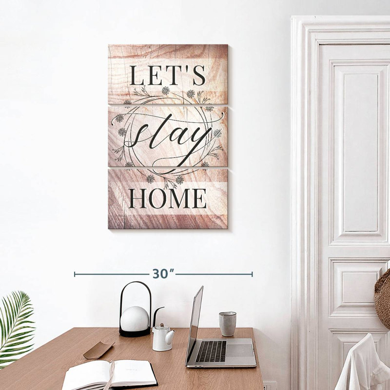 Plaque murale Kema Let's Stay Home Wreath, H 32 po x l 20 po