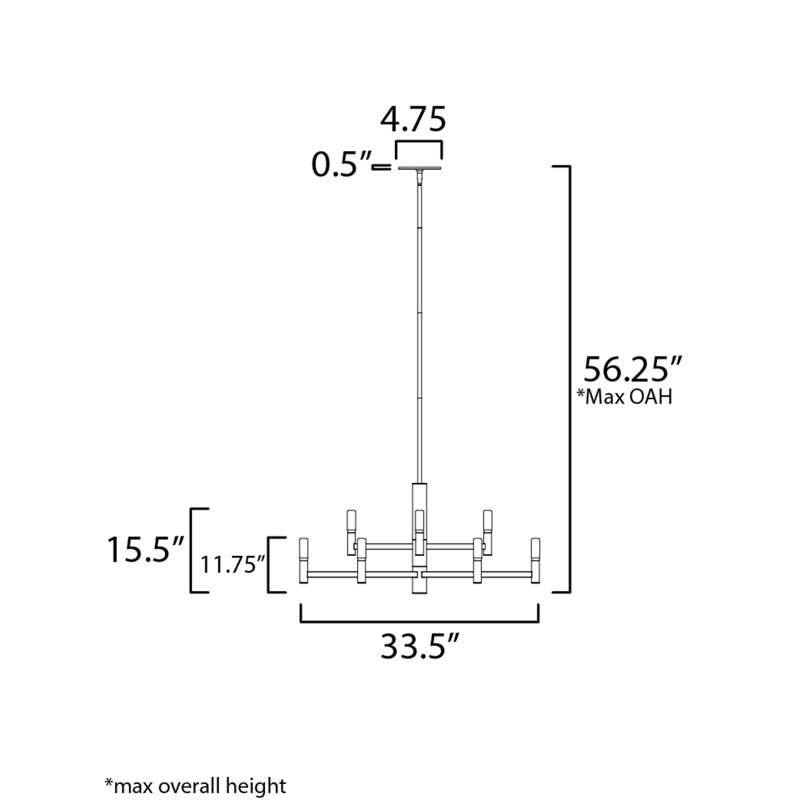 Ilene 9 - Light Dimmable Classic / Traditional Chandelier, Black