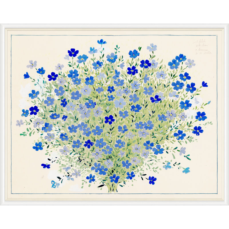 Geranium Print by Paule Marrot, White Framed, 43" H x 54" W x 1.25" D