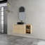 Meuble-lavabo mural 42 po avec lavabo d'art en céramique et 1 tablette de rangement, 2 portes à fermeture douce, emballage KD, contreplaqué
