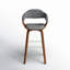 Tabouret tournant Valazquez, revêtement en tissu, pieds en bois de noyer-1121516039