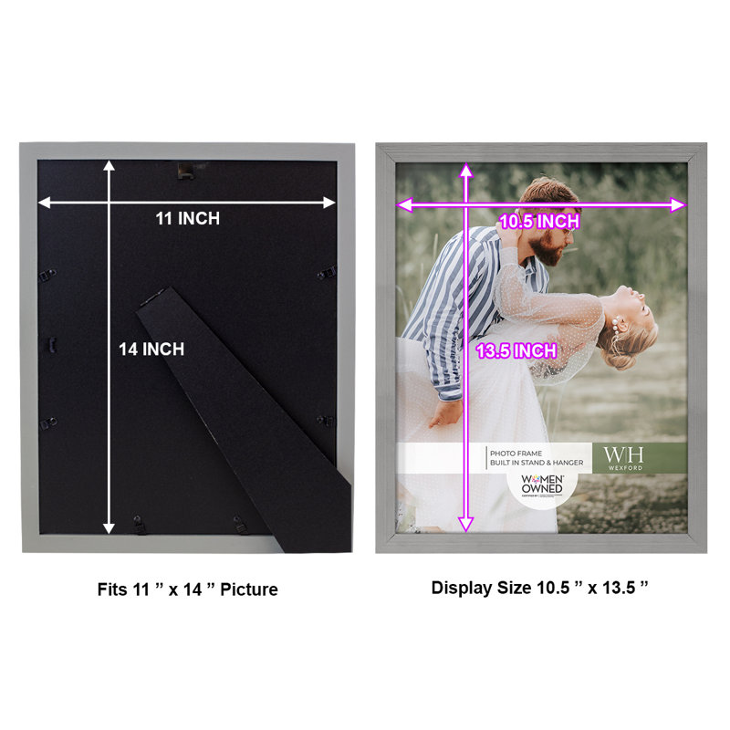 Gray 8" x 10" Real Wood Picture Frame Set