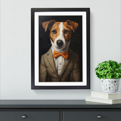 Jack Russell In A Suit Painting No.3 - Single Picture Frame Print on Wood