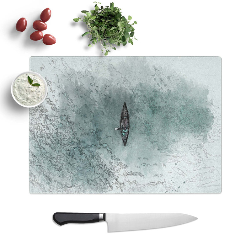 Glass High Above The Boat in Abstract Chopping Board, 28.5 cm W x 20 cm L