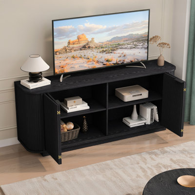 Wavy Design Storage Cabinet with Adjustable Shelves, Suitable for Kitchen, Living Room, Hallwaylway