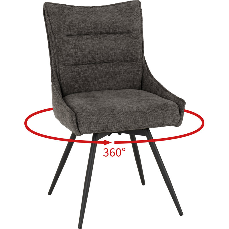 Wahpeton Set Of Two Swivel Dining Chairs, Grey