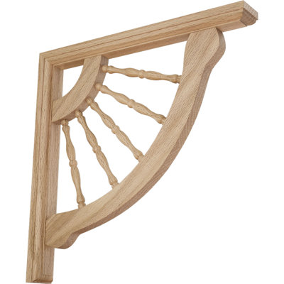 1 1/2"W x 12"D x 12"H Crendon Wagon Wheel Bracket, Red Oak (2-Pack)