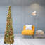 Arbre de Noël artificiel 5 pi, arbre de Noël doré coloré, décoration de Noël pliable pour le bureau à domicile, assemblage et rangement faciles